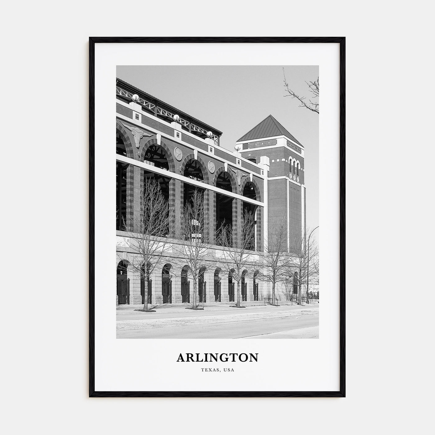 Arlington, Texas Portrait B&W Poster