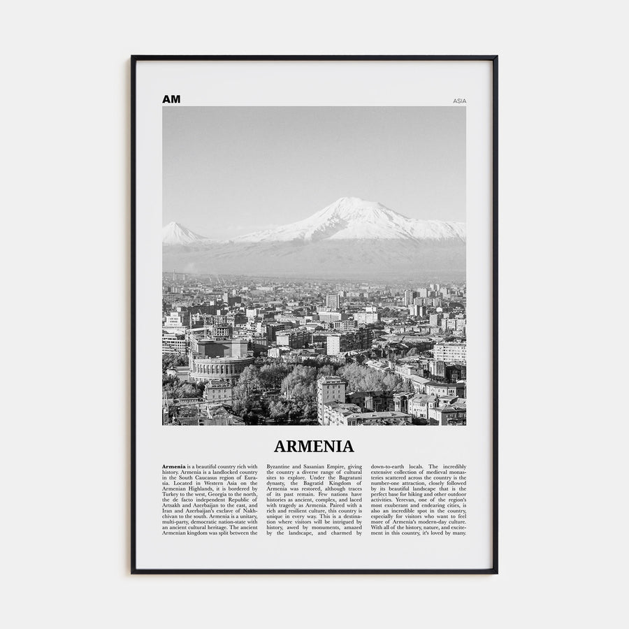 Armenia Travel B&W Poster