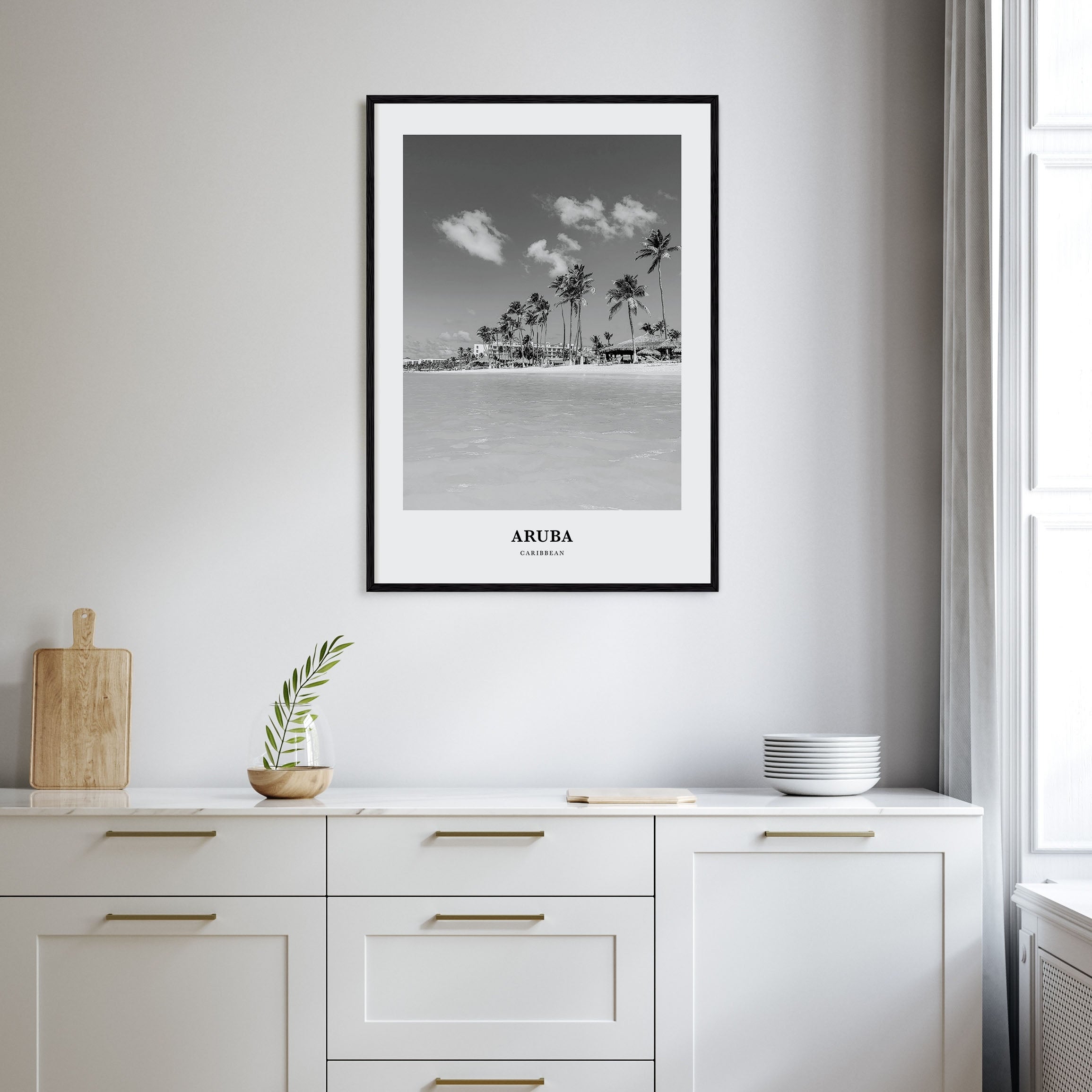 Aruba Portrait B&W No 1 Poster