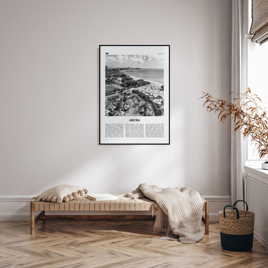 Aruba Travel B&W No 2 Poster