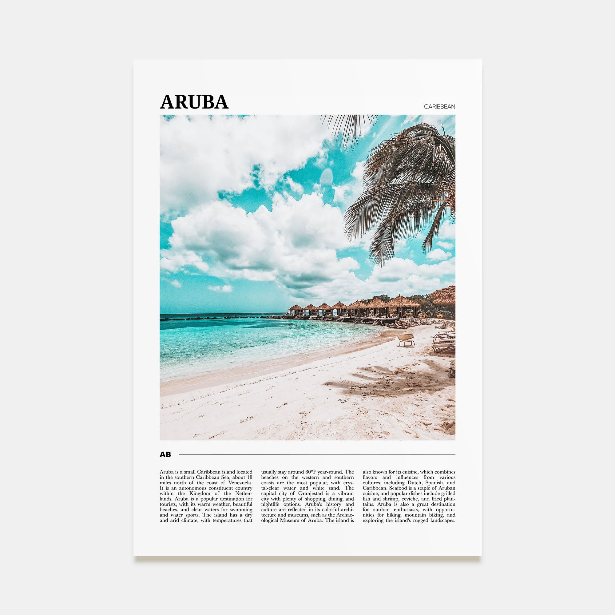 Aruba Travel Color Poster