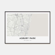 Asbury Park Map Landscape Poster