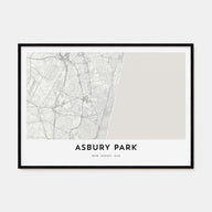 Asbury Park Map Landscape Poster