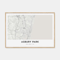 Asbury Park Map Landscape Poster