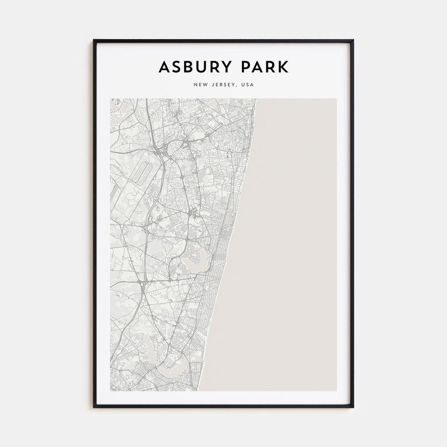 Asbury Park Map Portrait Poster
