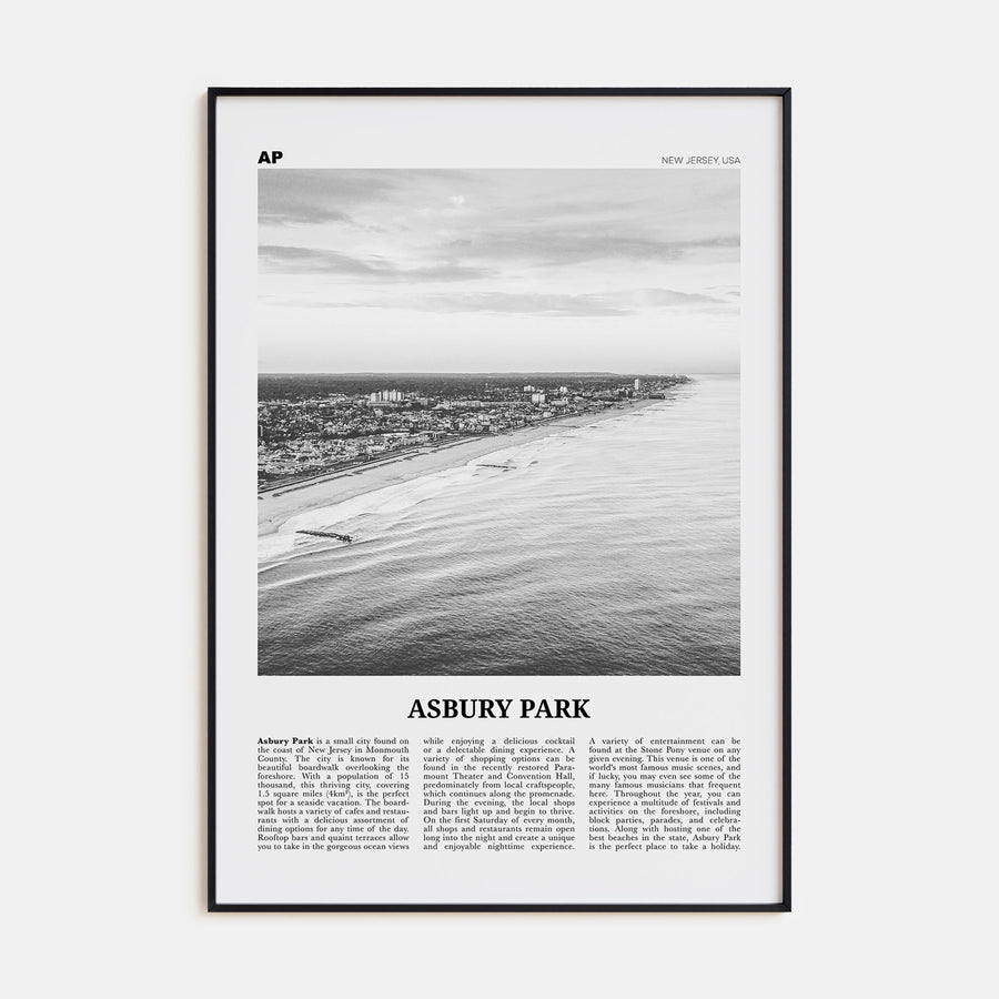 Asbury Park Travel B&W Poster