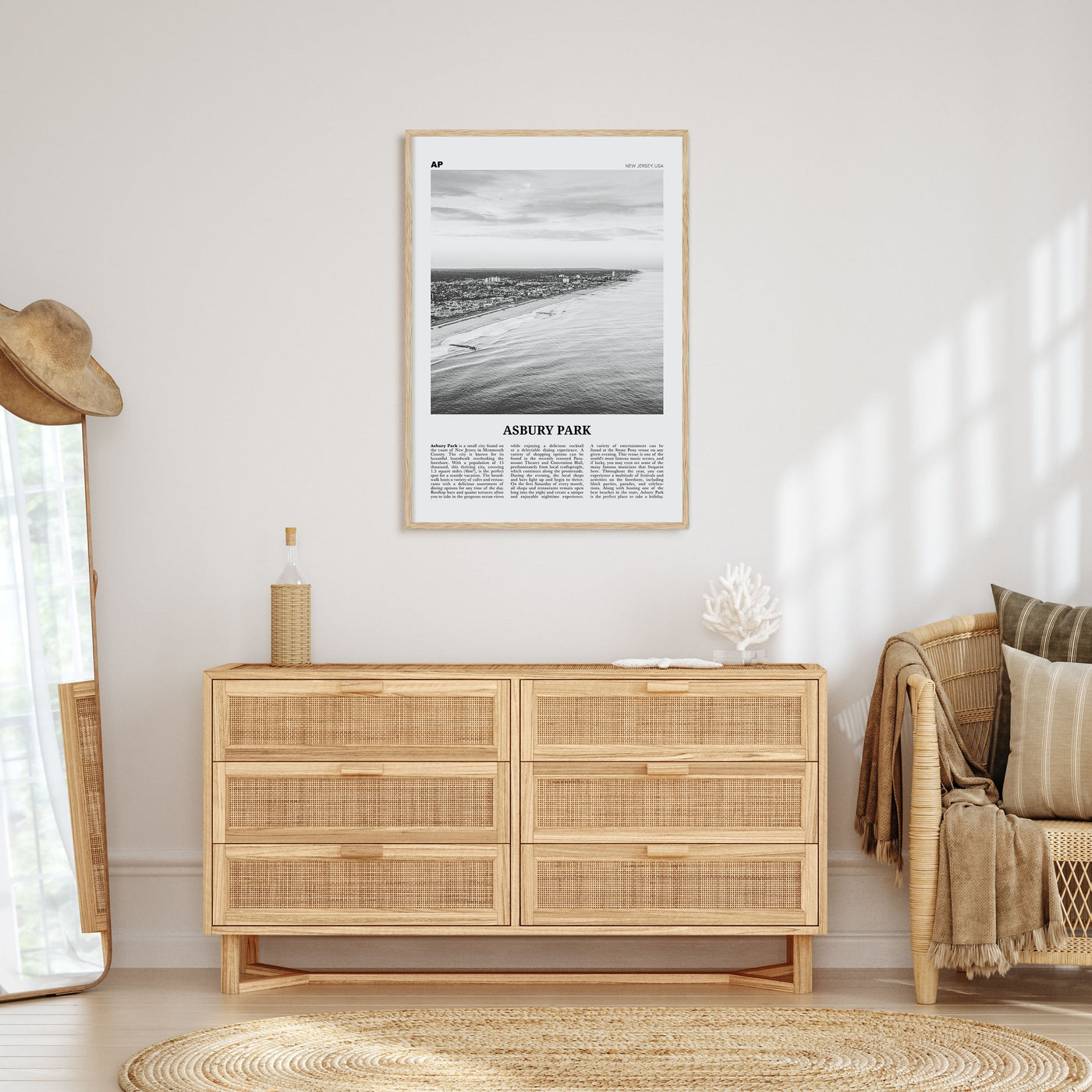 Asbury Park Travel B&W Poster