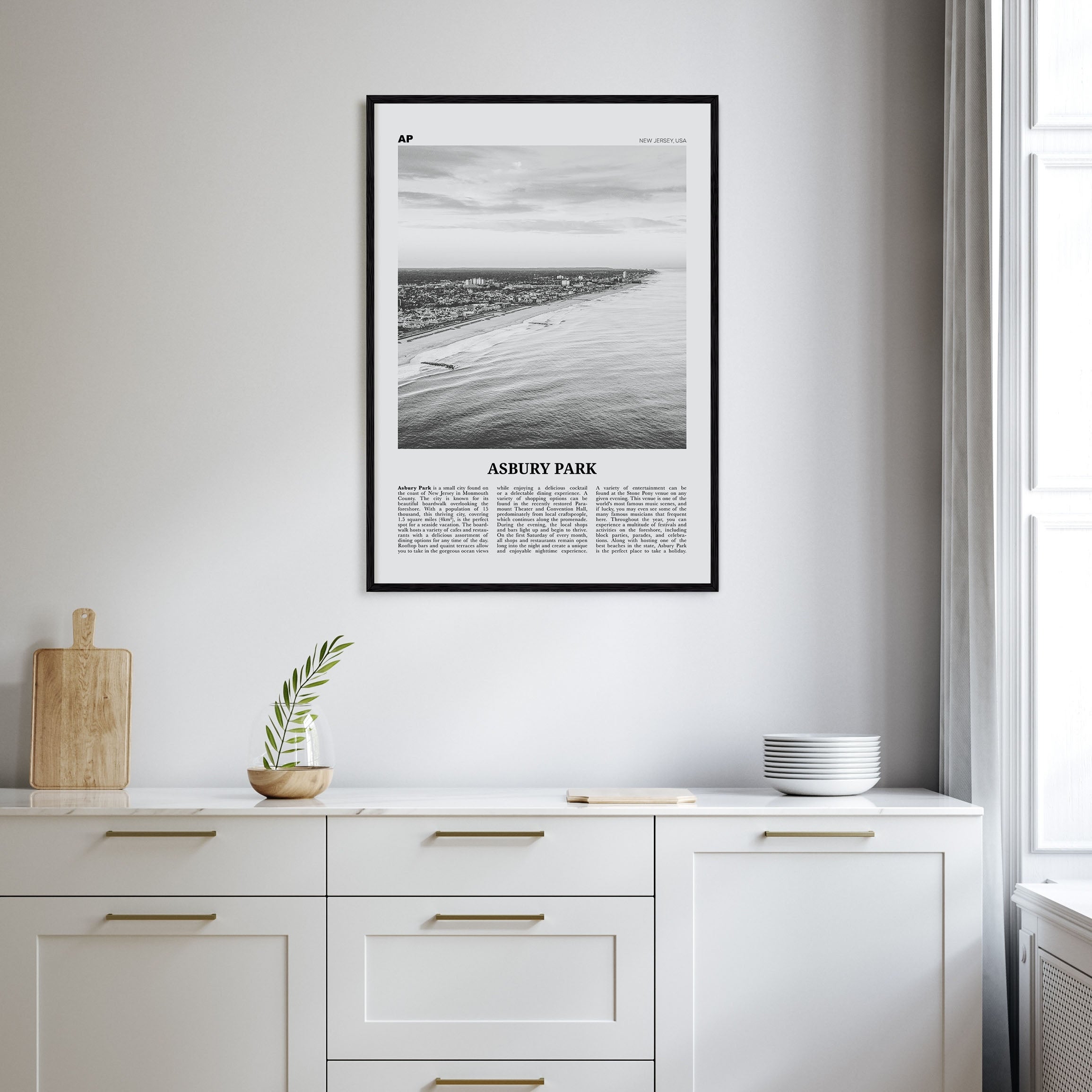 Asbury Park Travel B&W Poster