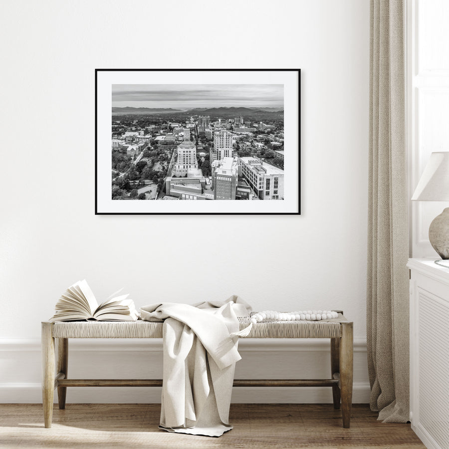 Asheville Landscape B&W Poster