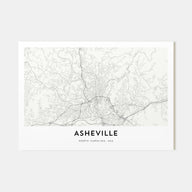 Asheville Map Landscape Poster