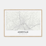 Asheville Map Landscape Poster