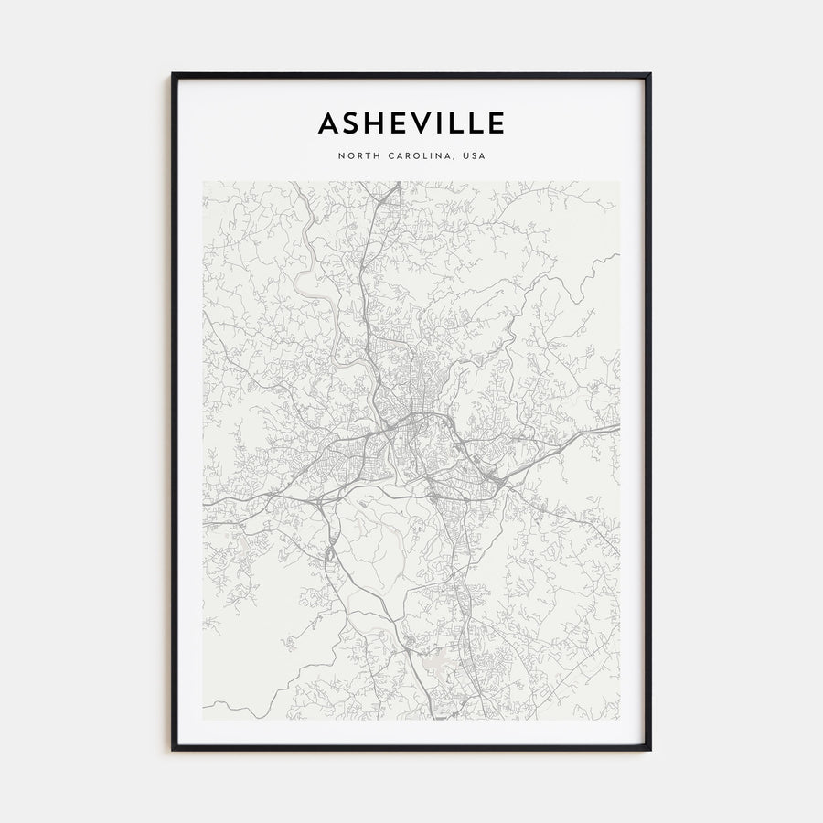 Asheville Map Portrait Poster