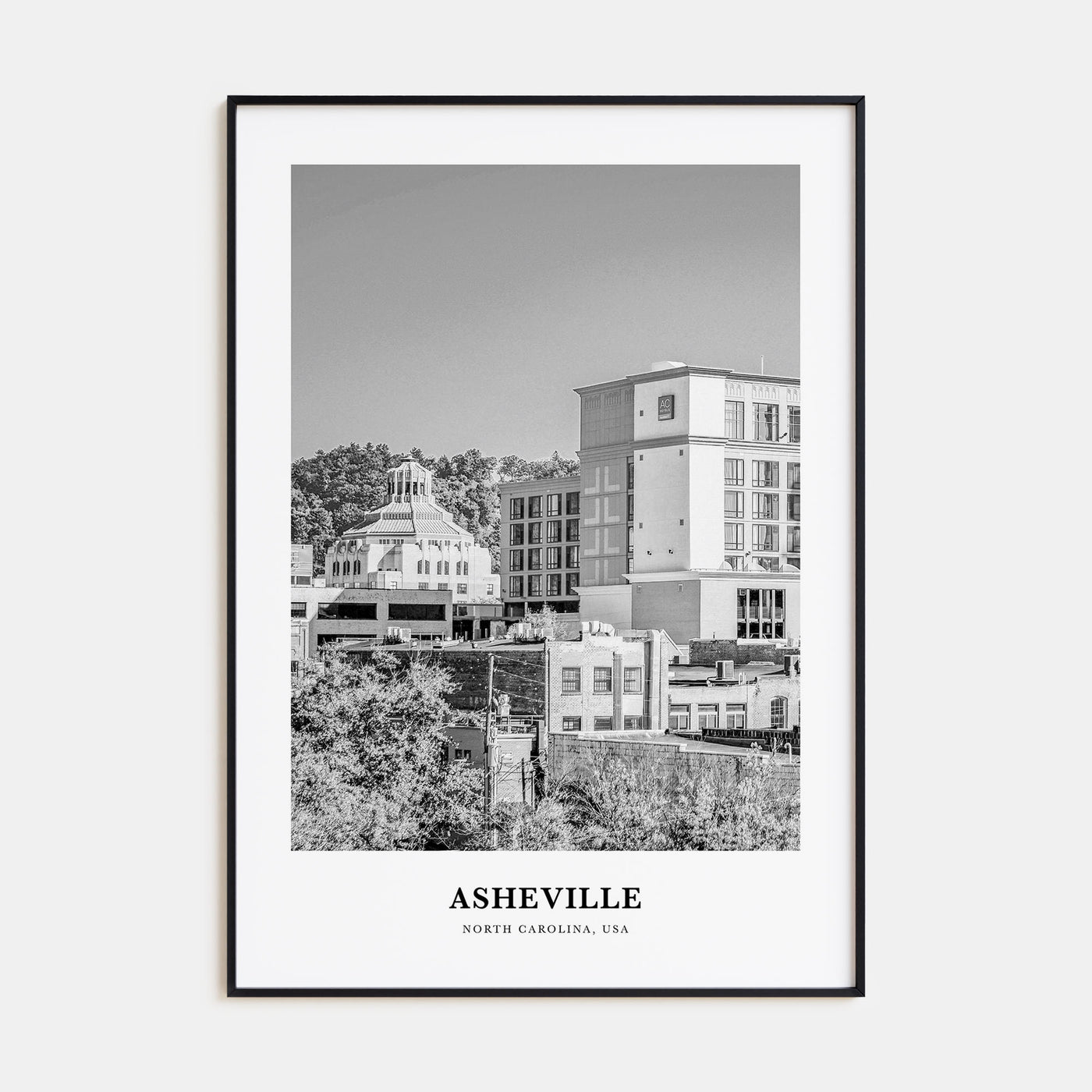 Asheville Portrait B&W No 1 Poster