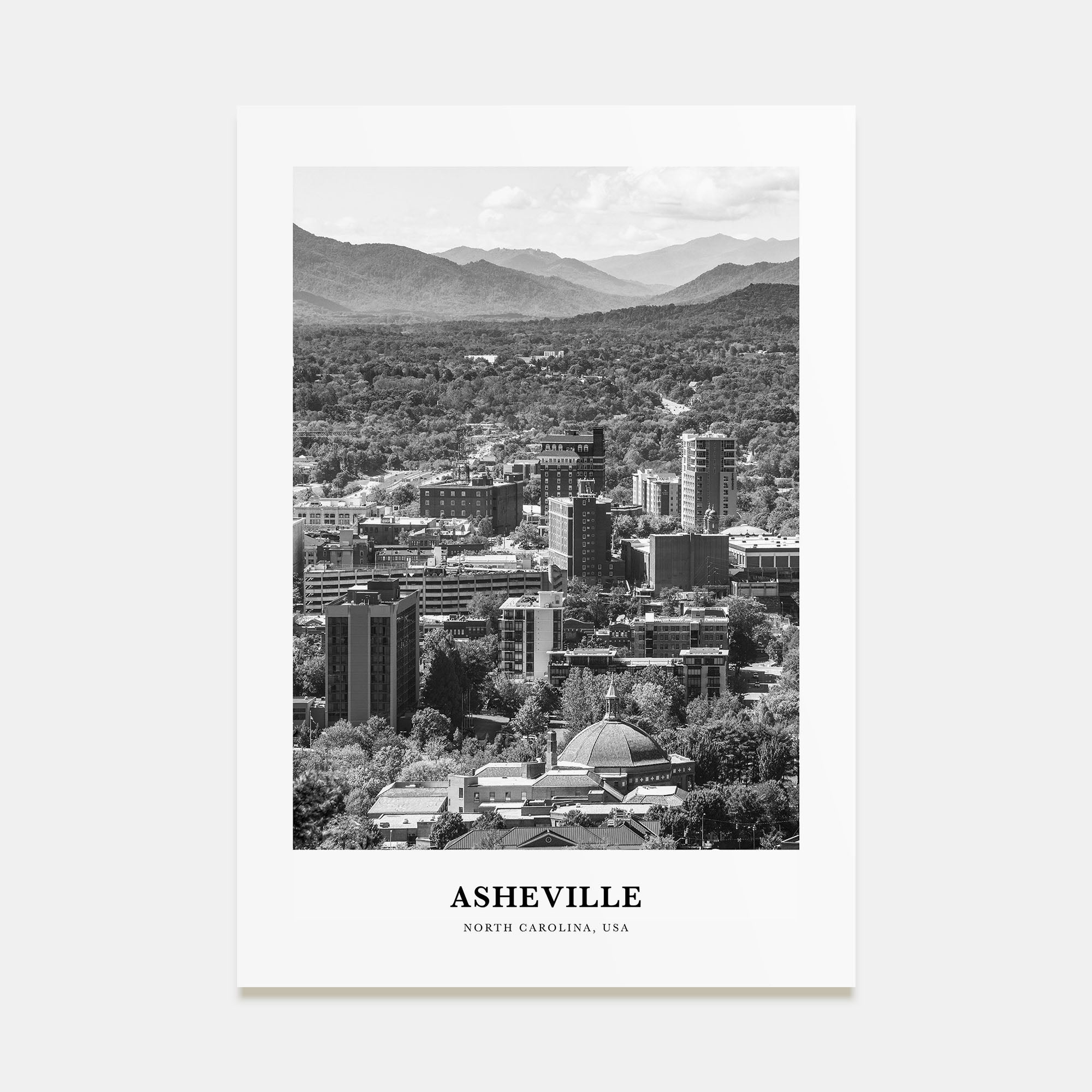 Asheville Portrait B&W No 2 Poster