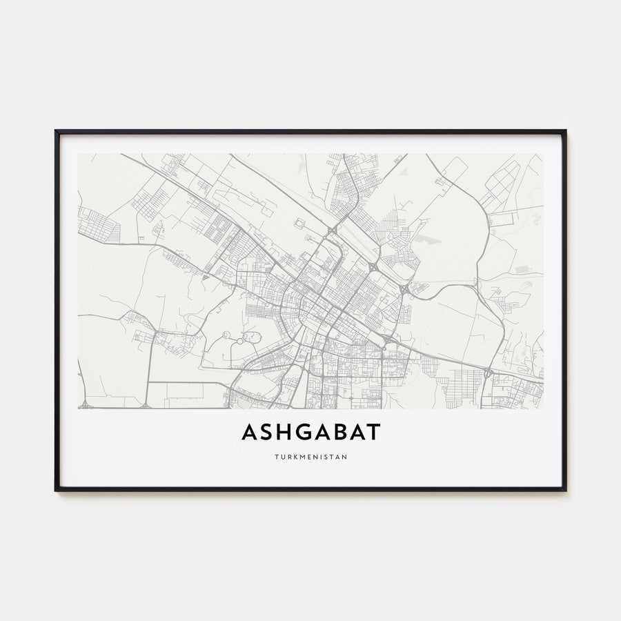 Ashgabat Map Landscape Poster