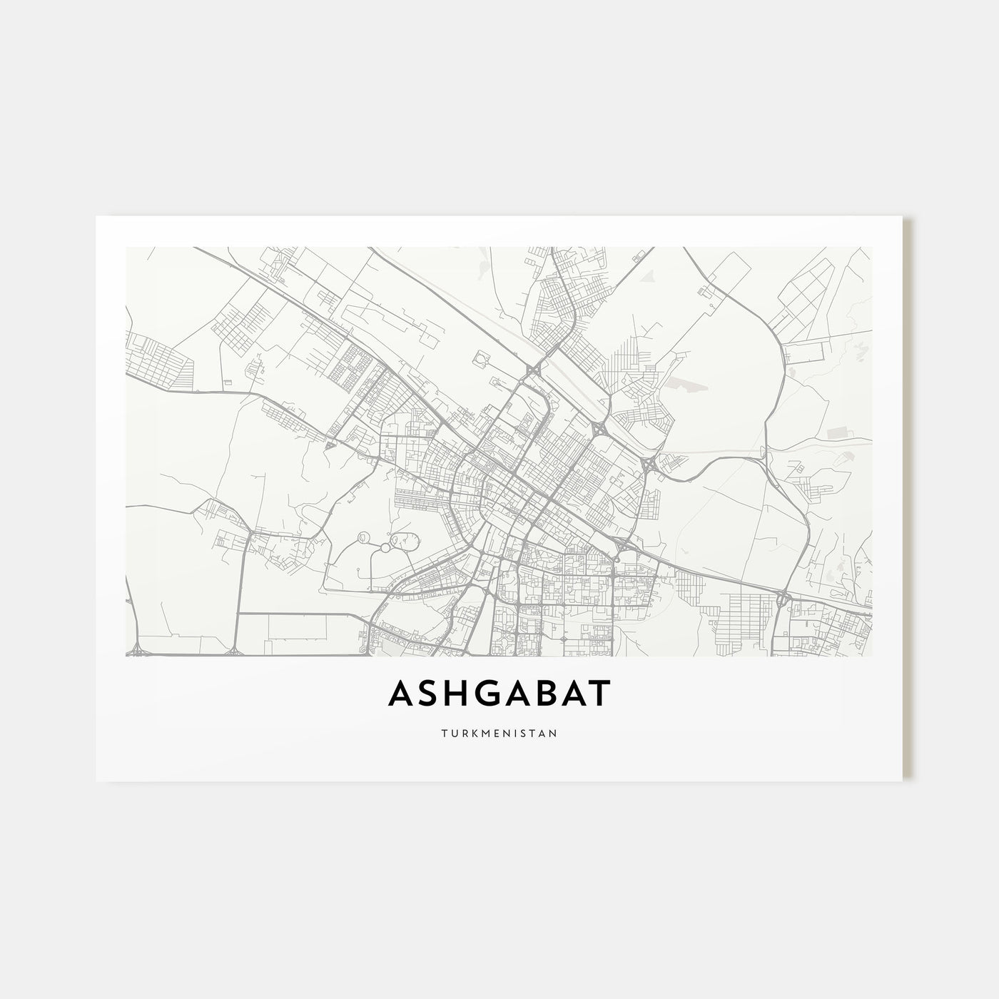 Ashgabat Map Landscape Poster