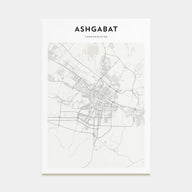Ashgabat Map Portrait Poster