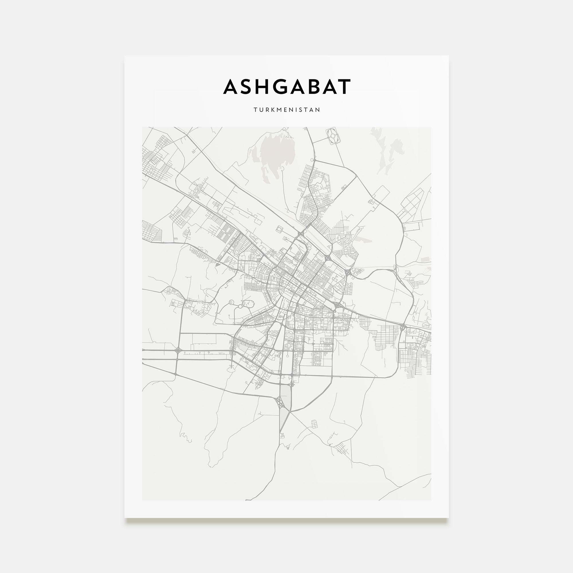 Ashgabat Map Portrait Poster