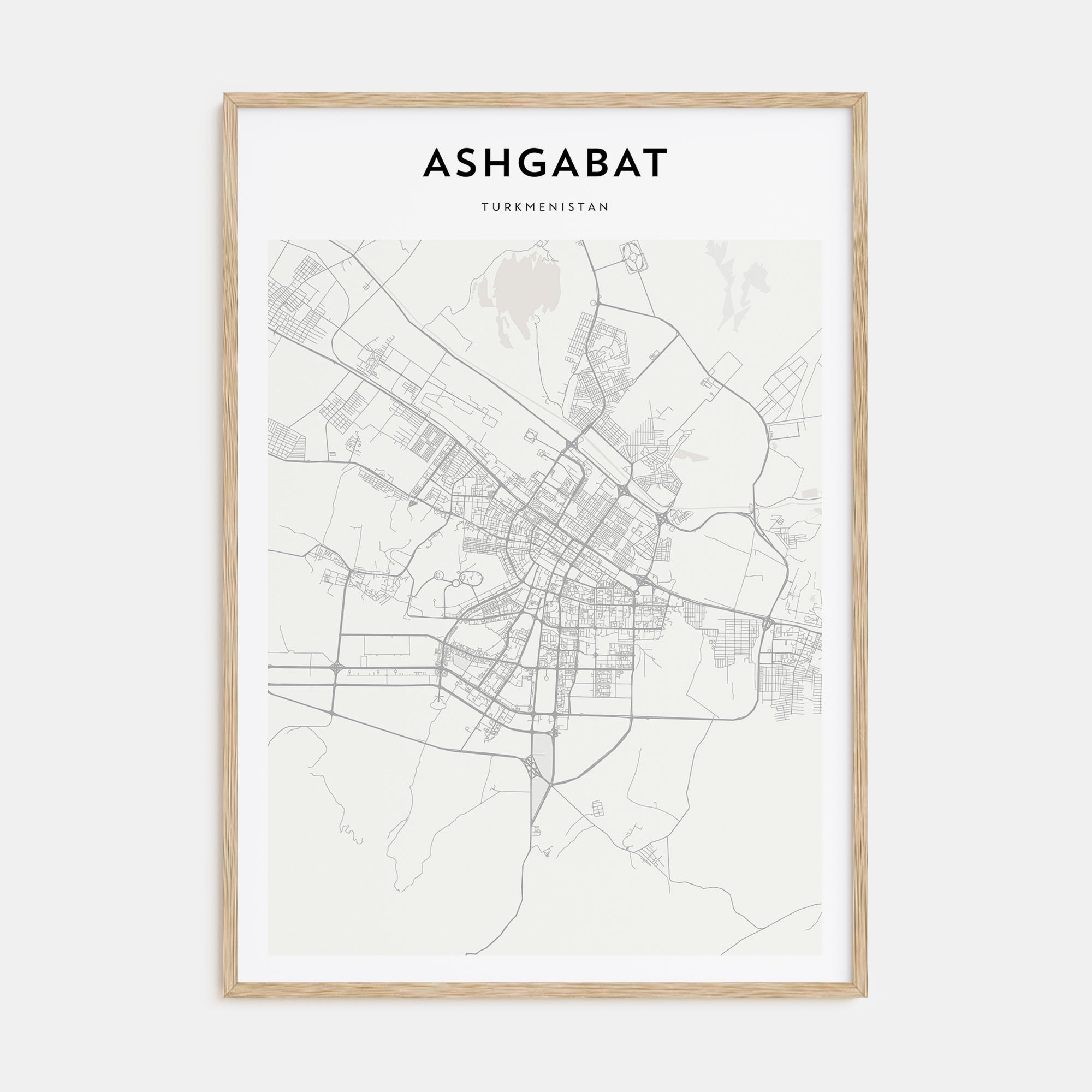 Ashgabat Map Portrait Poster
