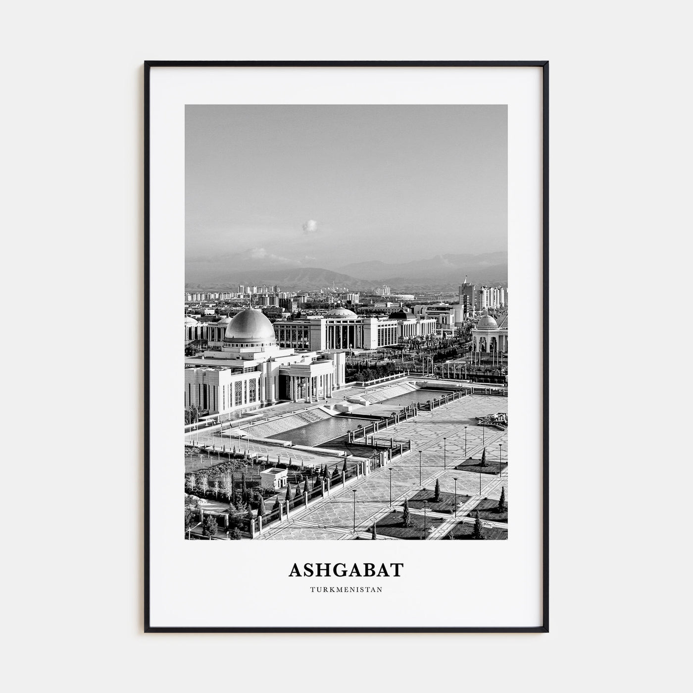 Ashgabat Portrait B&W Poster