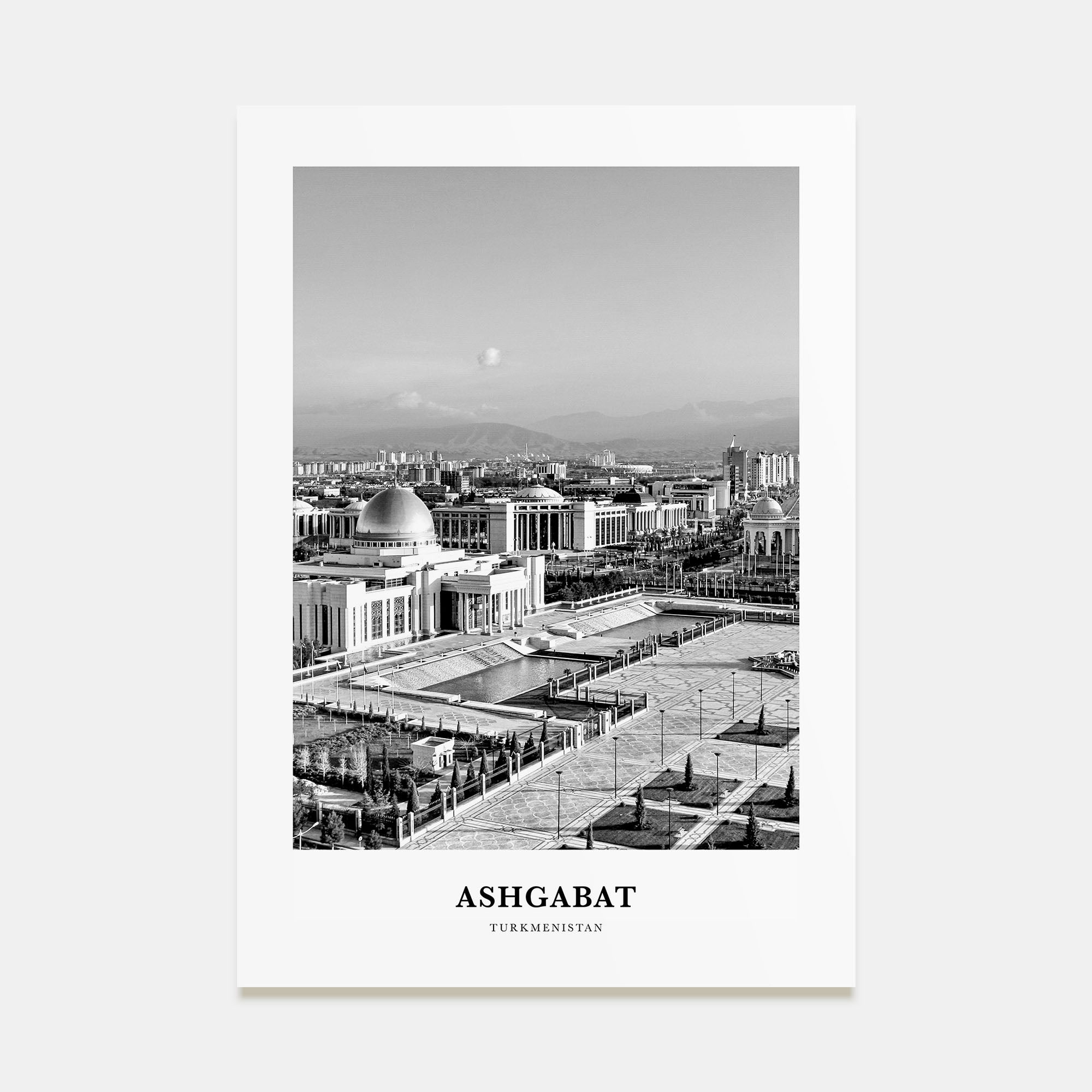 Ashgabat Portrait B&W Poster