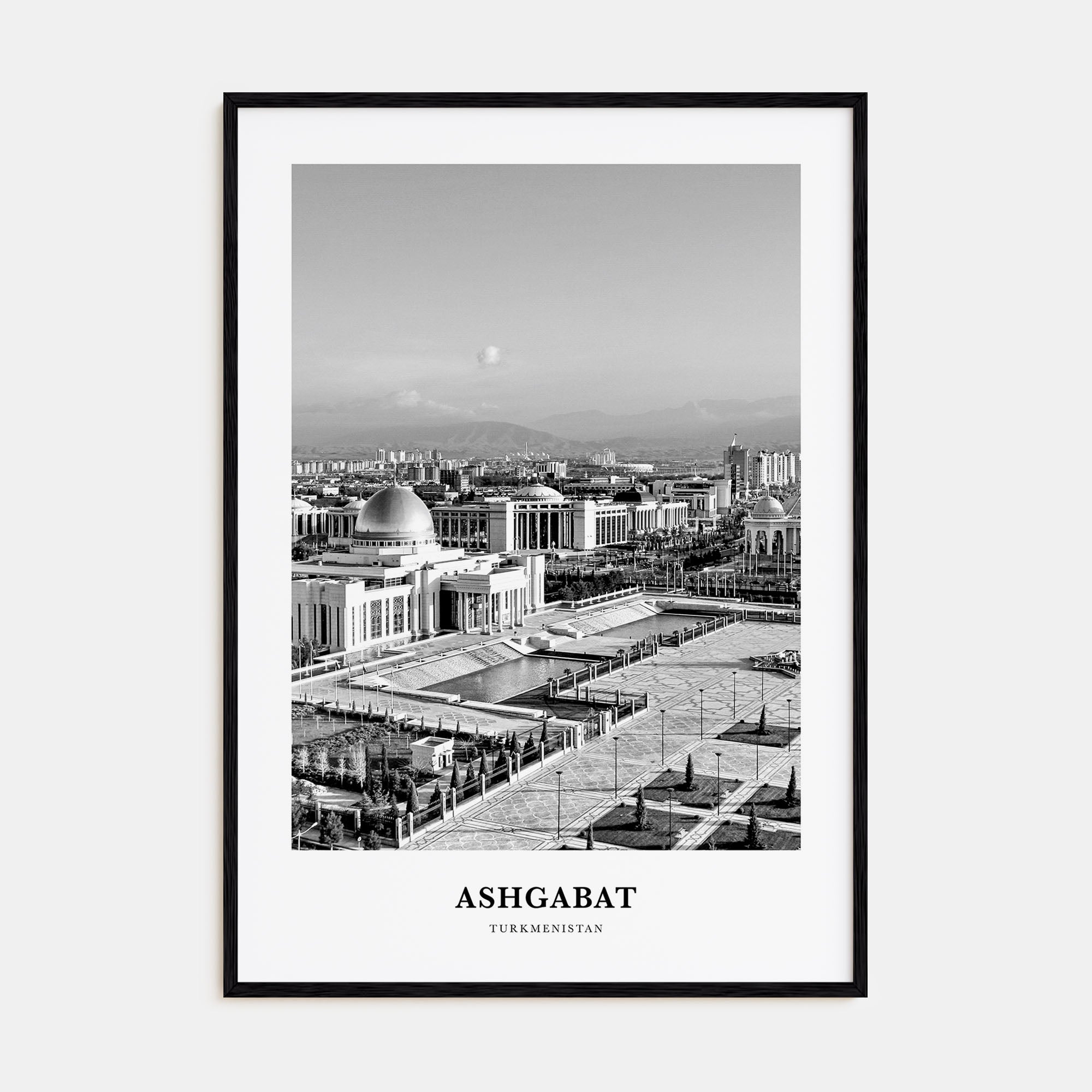Ashgabat Portrait B&W Poster