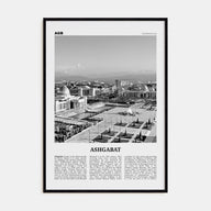 Ashgabat Travel B&W Poster