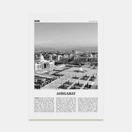 Ashgabat Travel B&W Poster