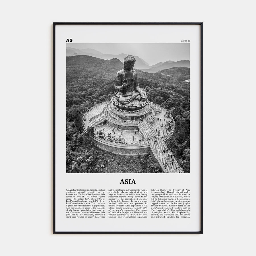 Asia Travel B&W Poster
