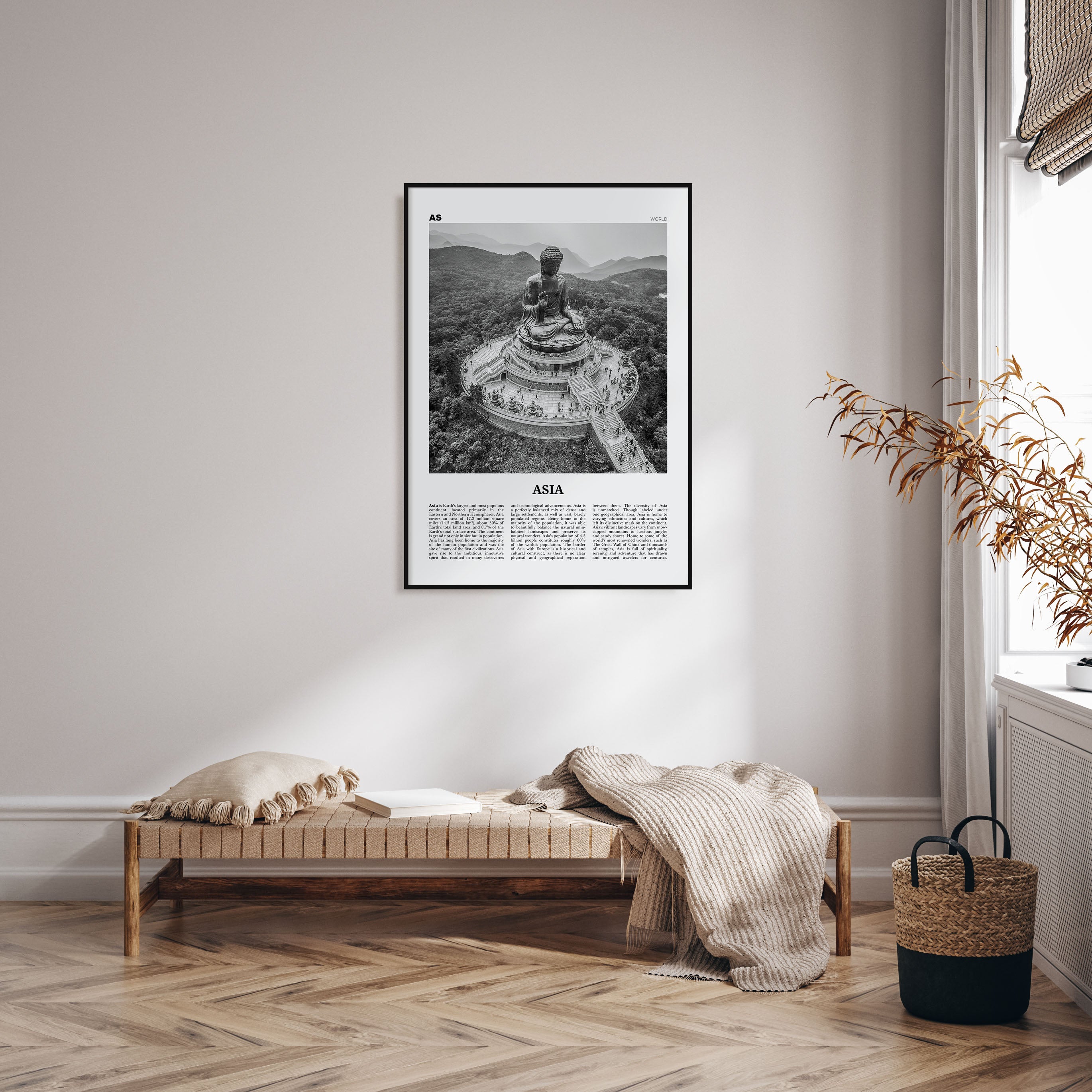 Asia Travel B&W Poster