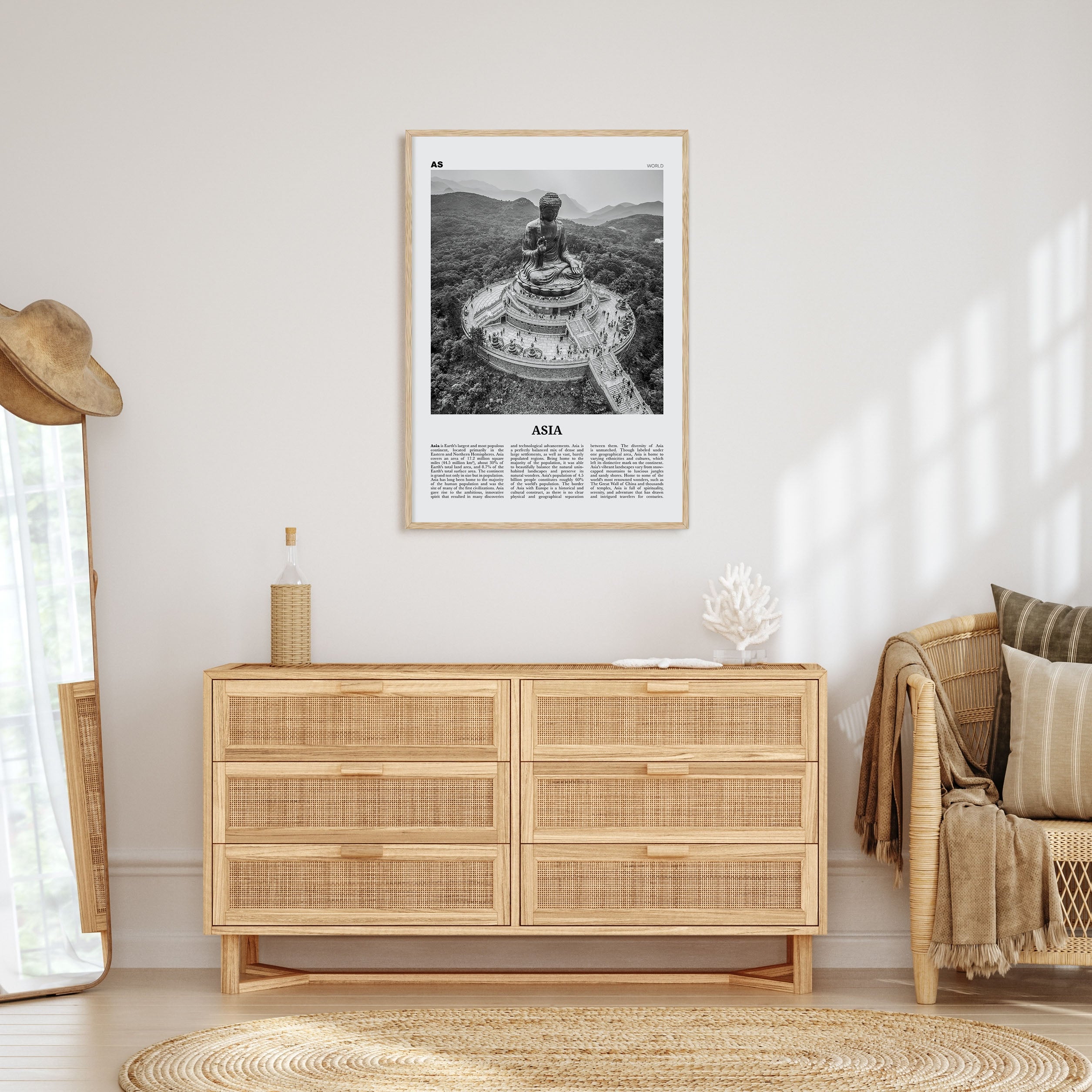 Asia Travel B&W Poster