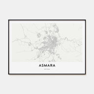 Asmara Map Landscape Poster