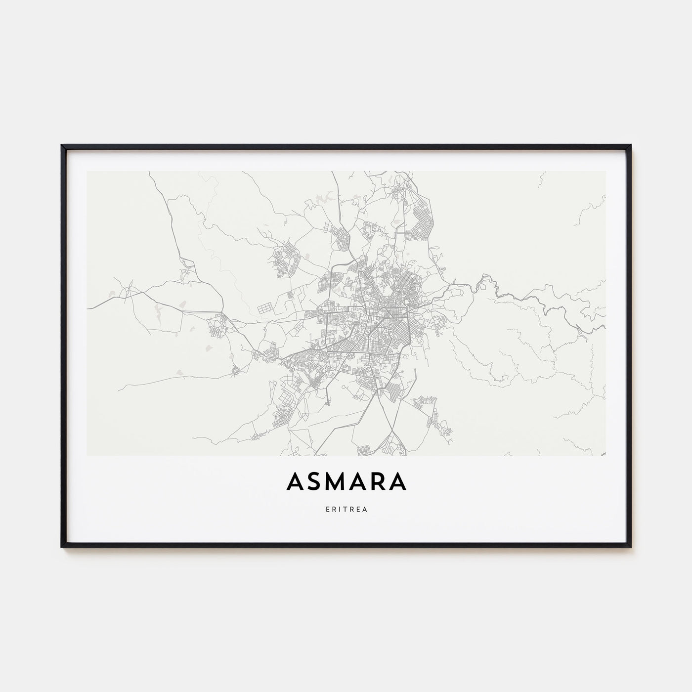 Asmara Map Landscape Poster
