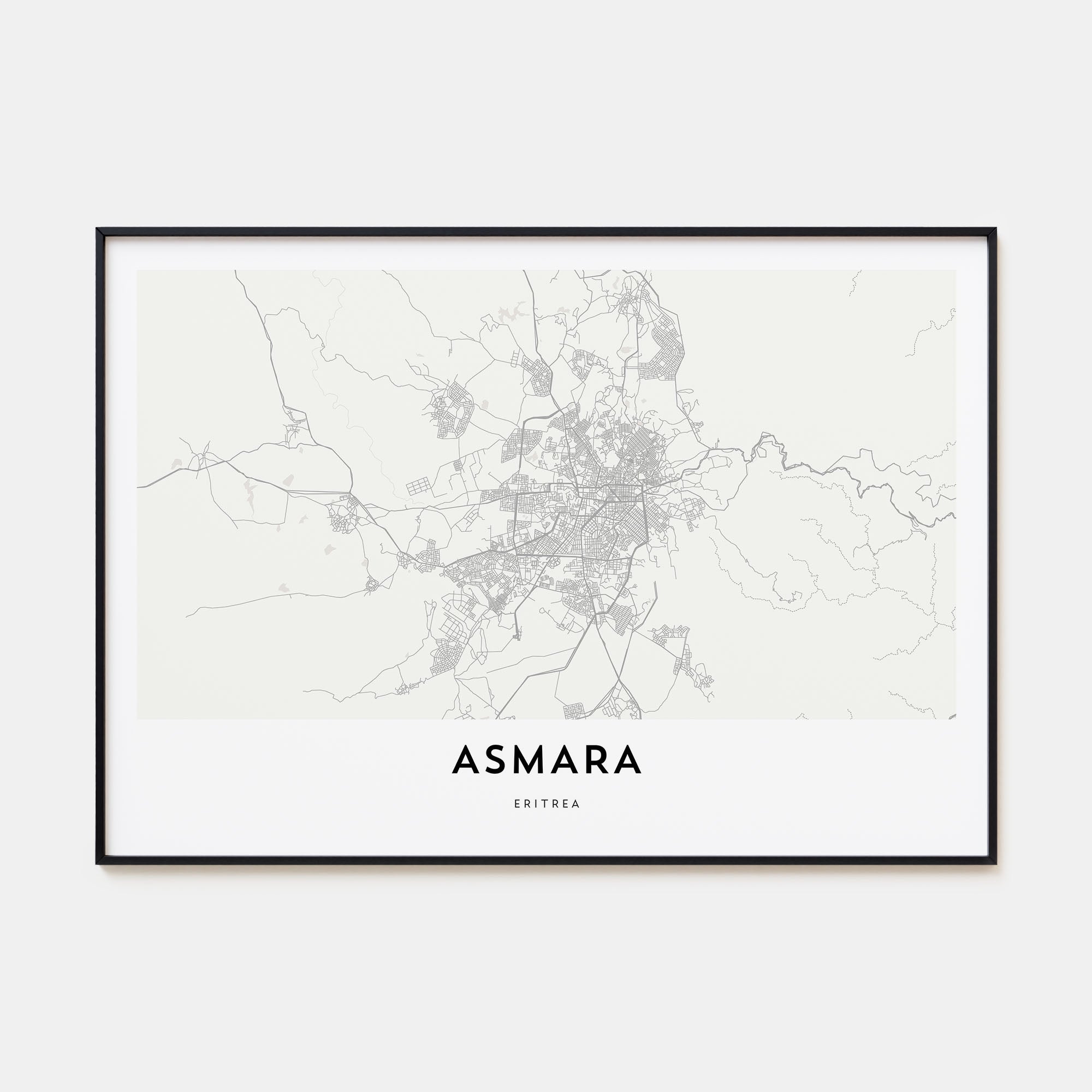 Asmara Map Landscape Poster