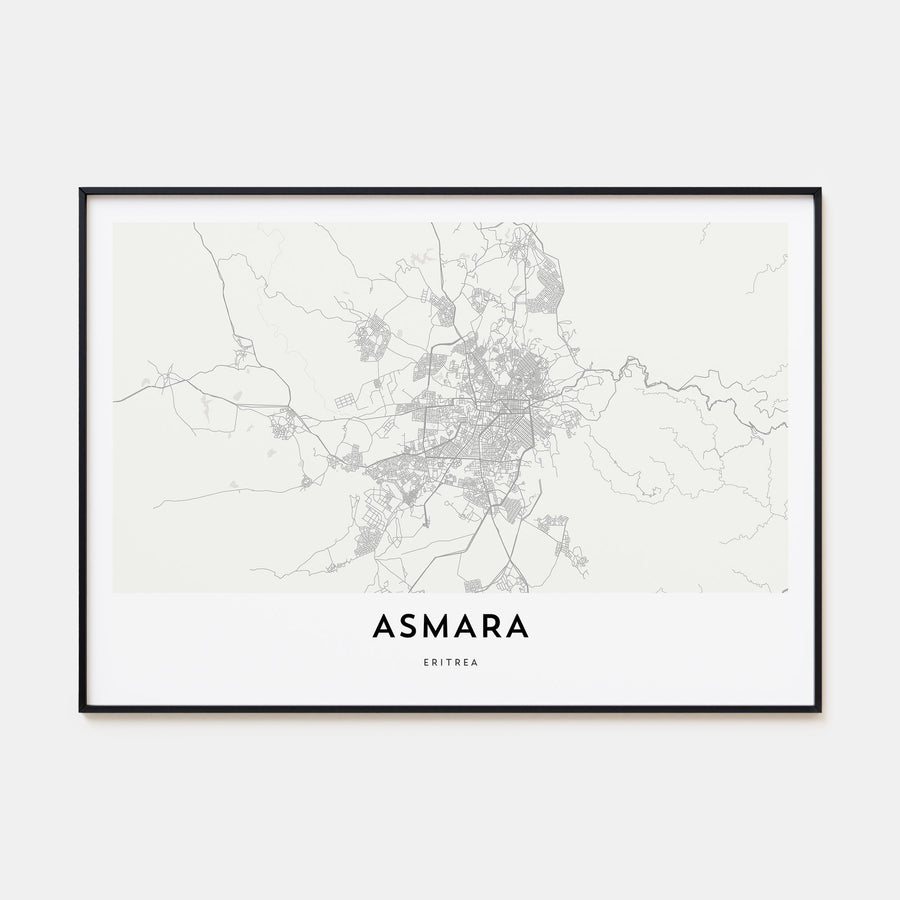 Asmara Map Landscape Poster
