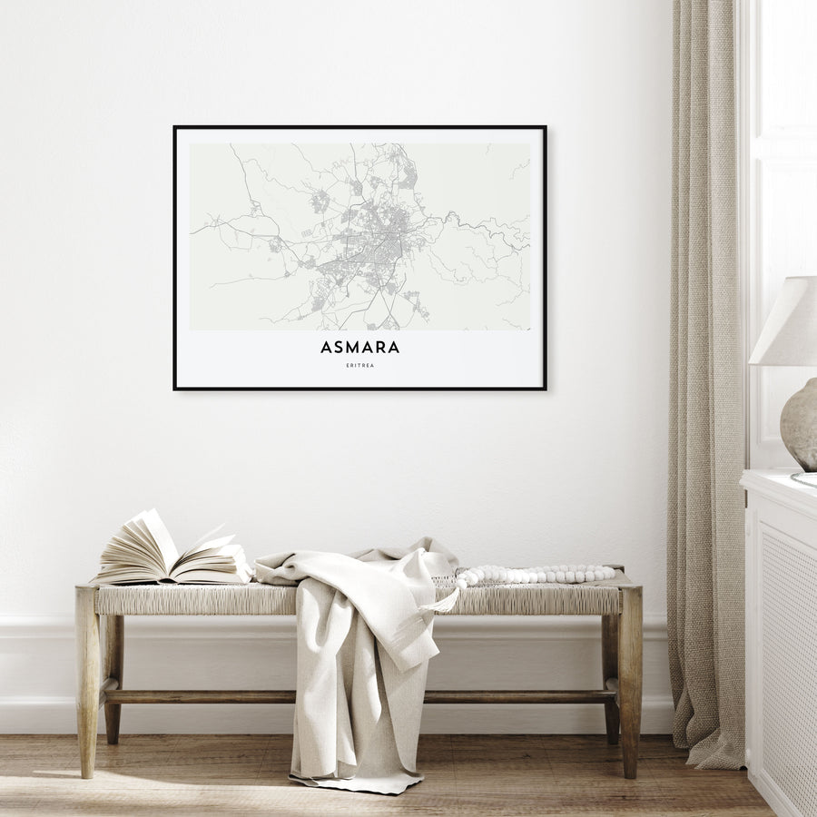 Asmara Map Landscape Poster