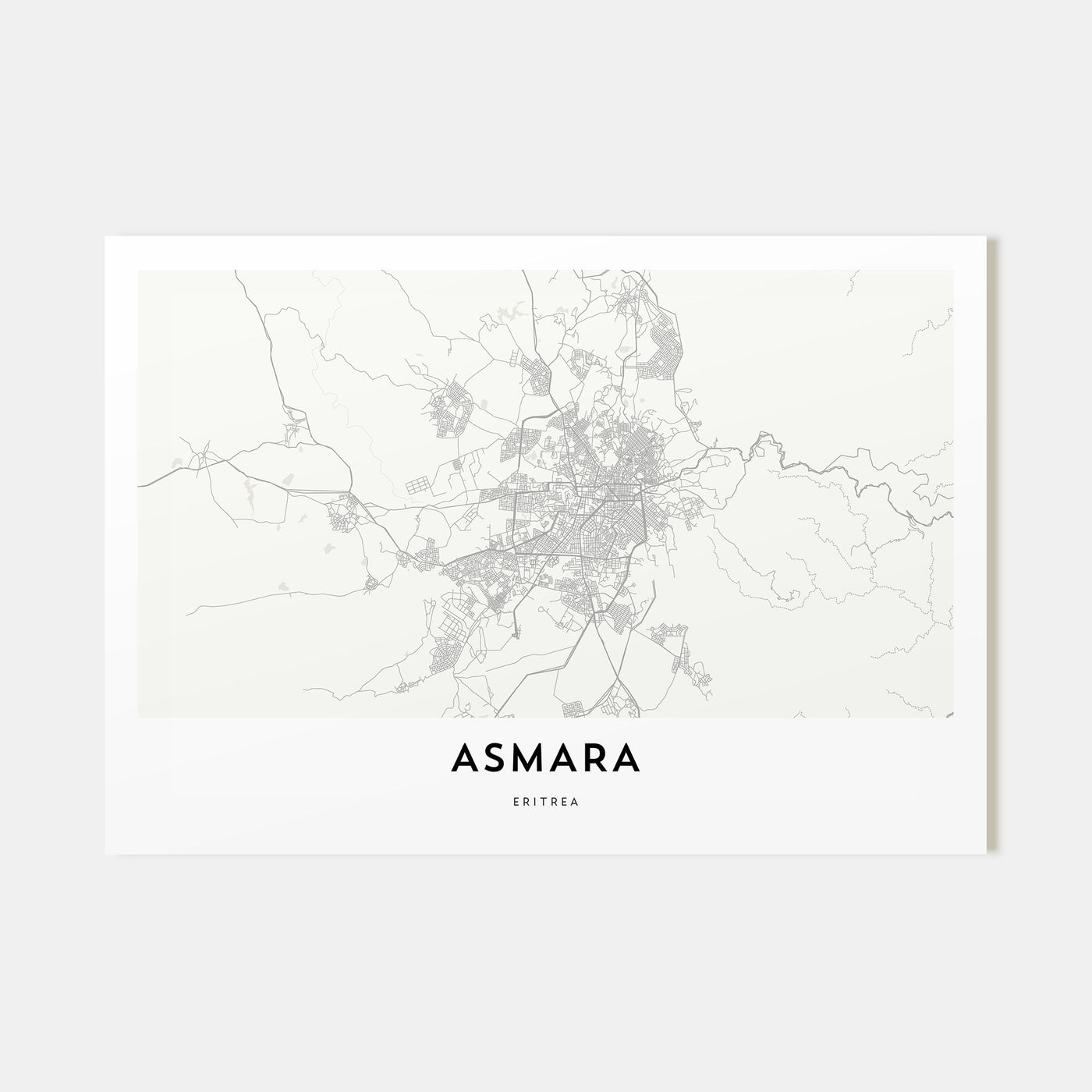 Asmara Map Landscape Poster