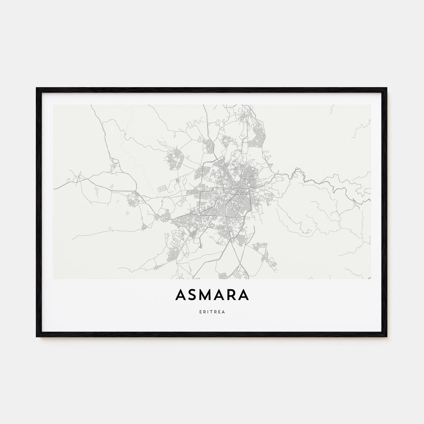 Asmara Map Landscape Poster