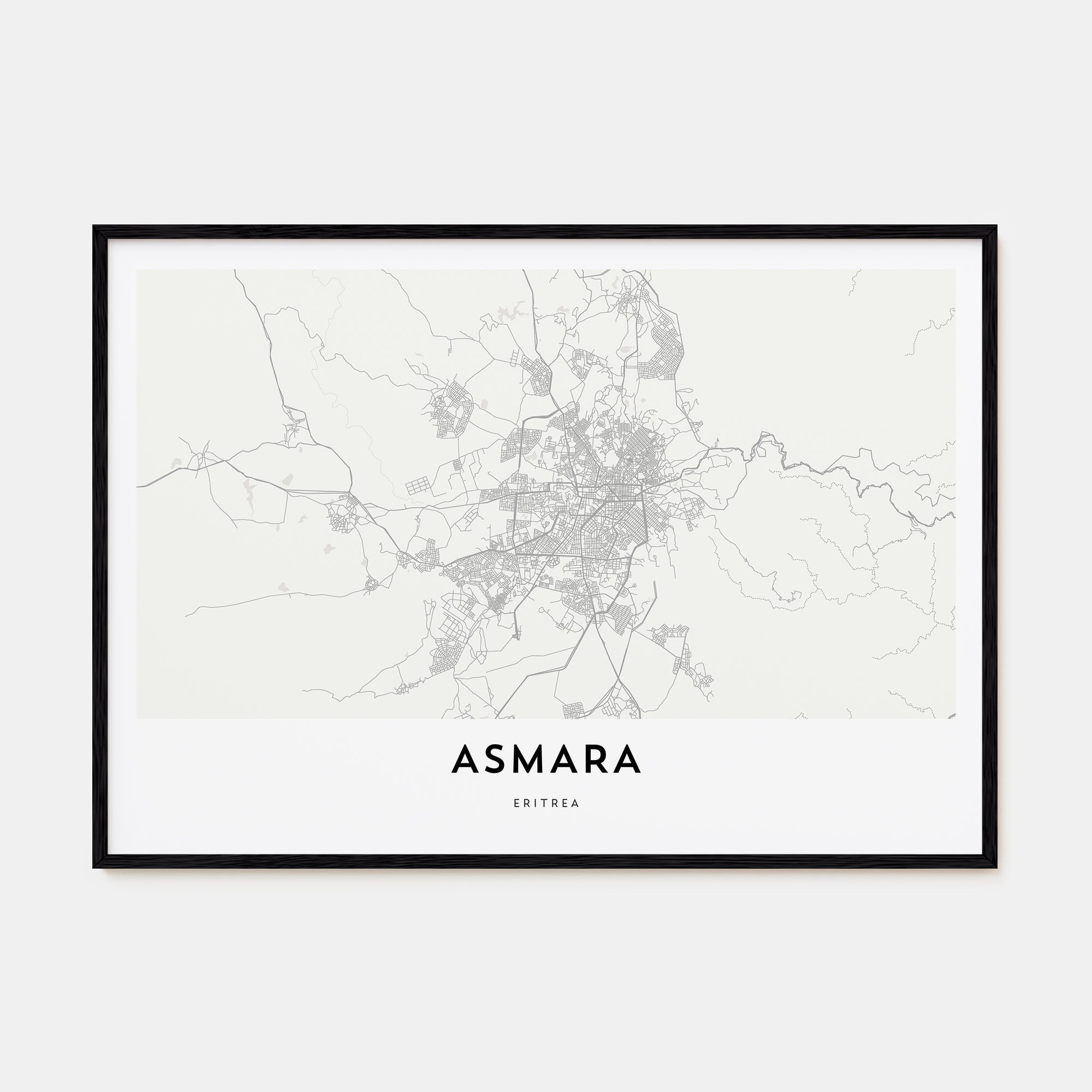 Asmara Map Landscape Poster