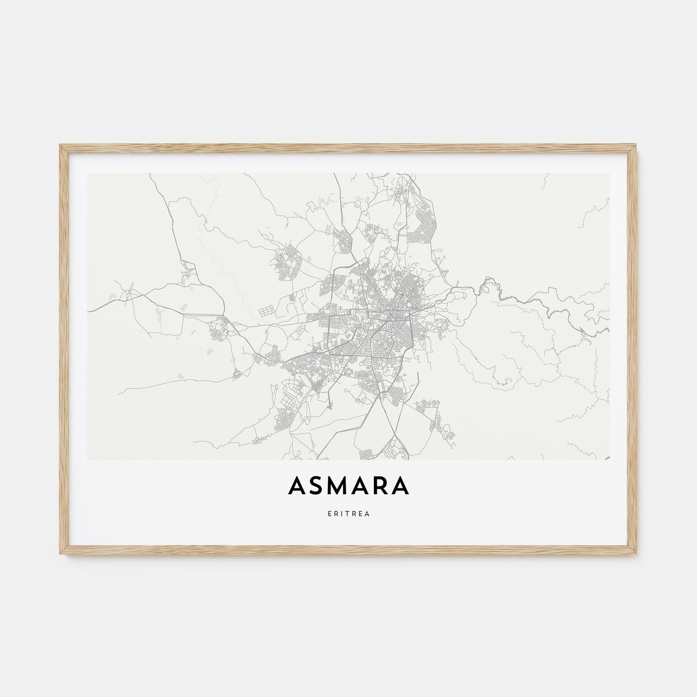 Asmara Map Landscape Poster
