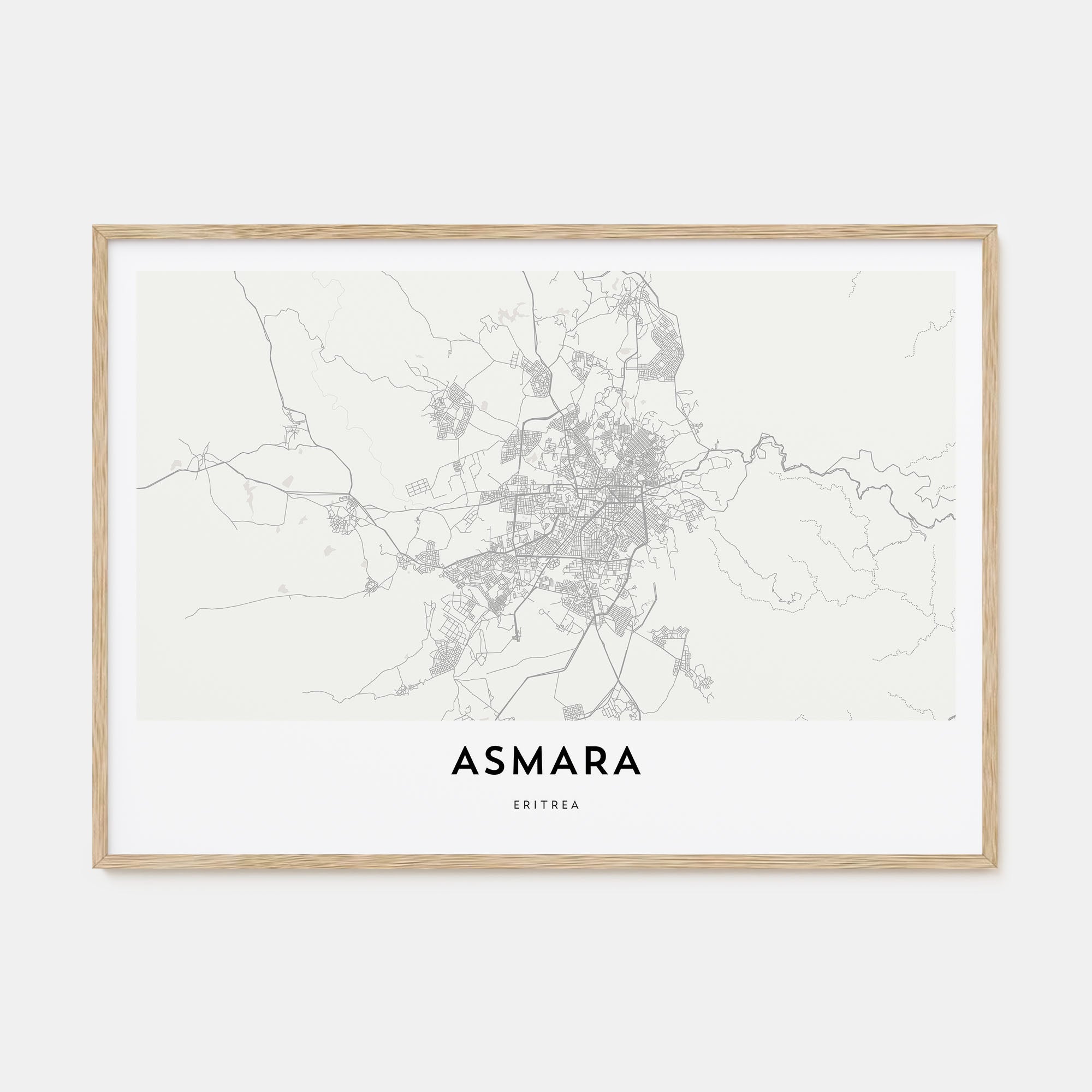Asmara Map Landscape Poster
