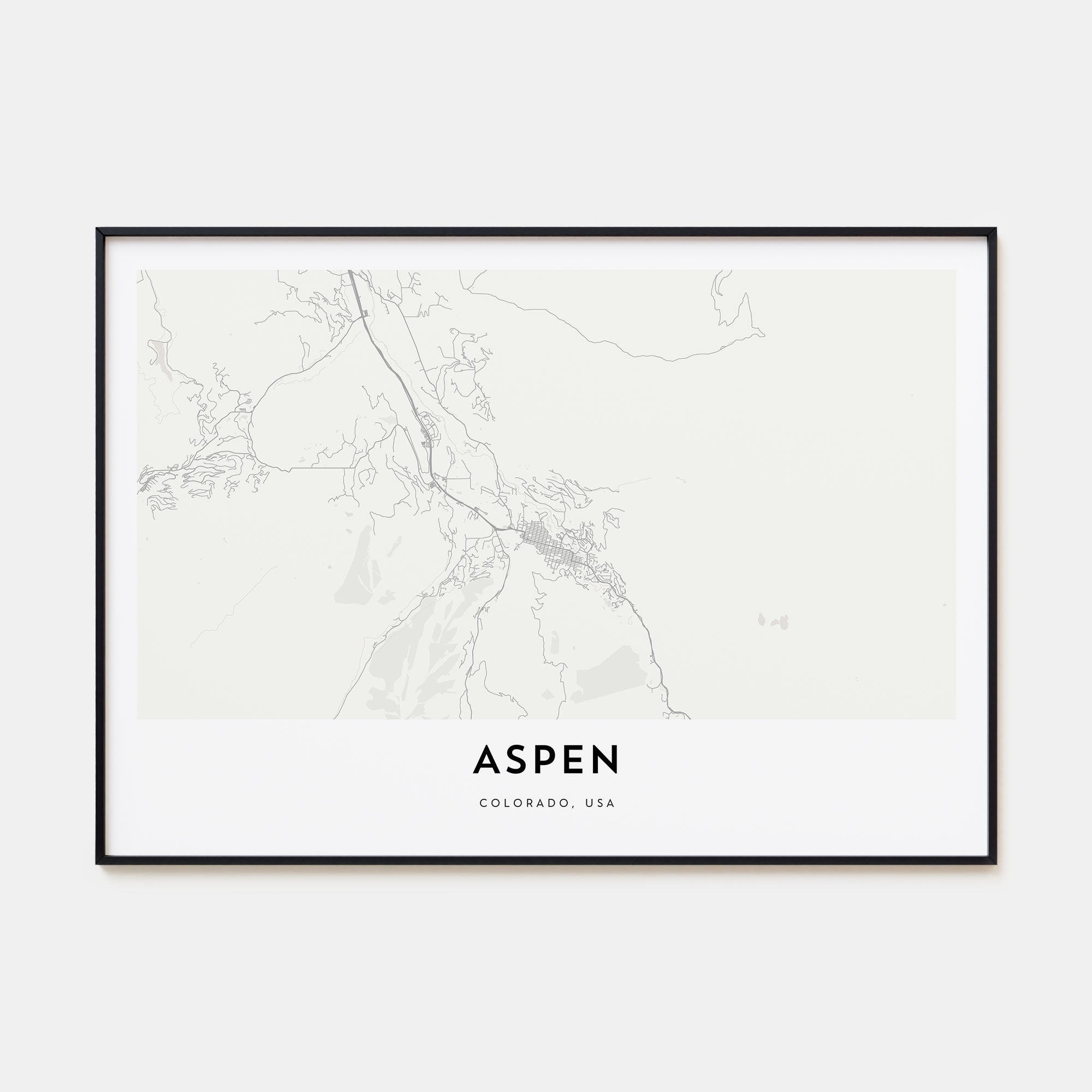 Aspen Map Landscape Poster