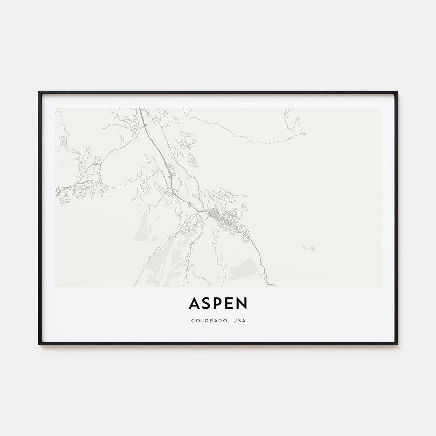 Aspen Map Landscape Poster