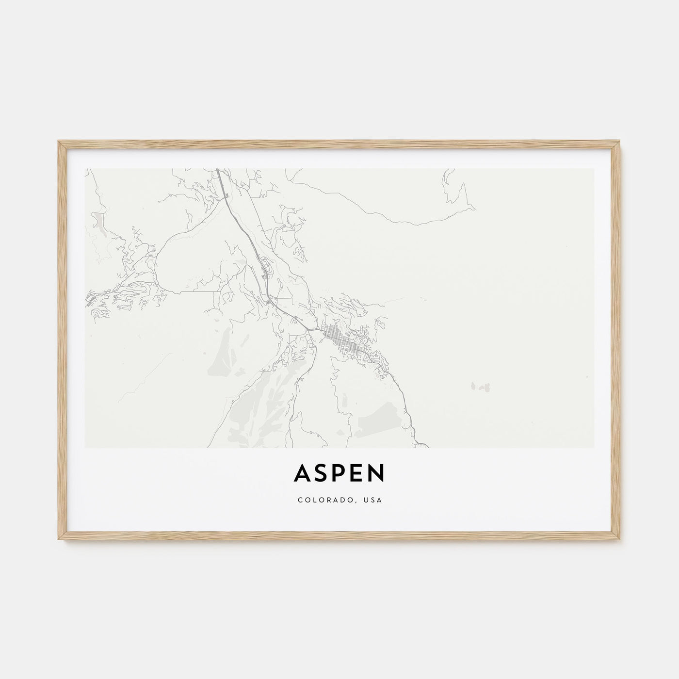 Aspen Map Landscape Poster