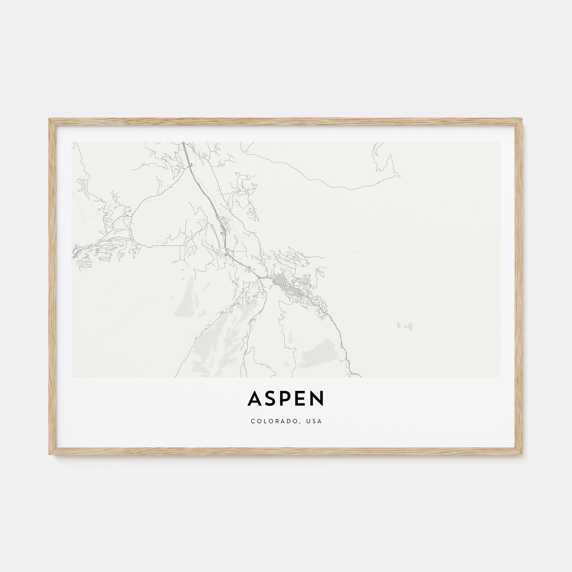 Aspen Map Landscape Poster