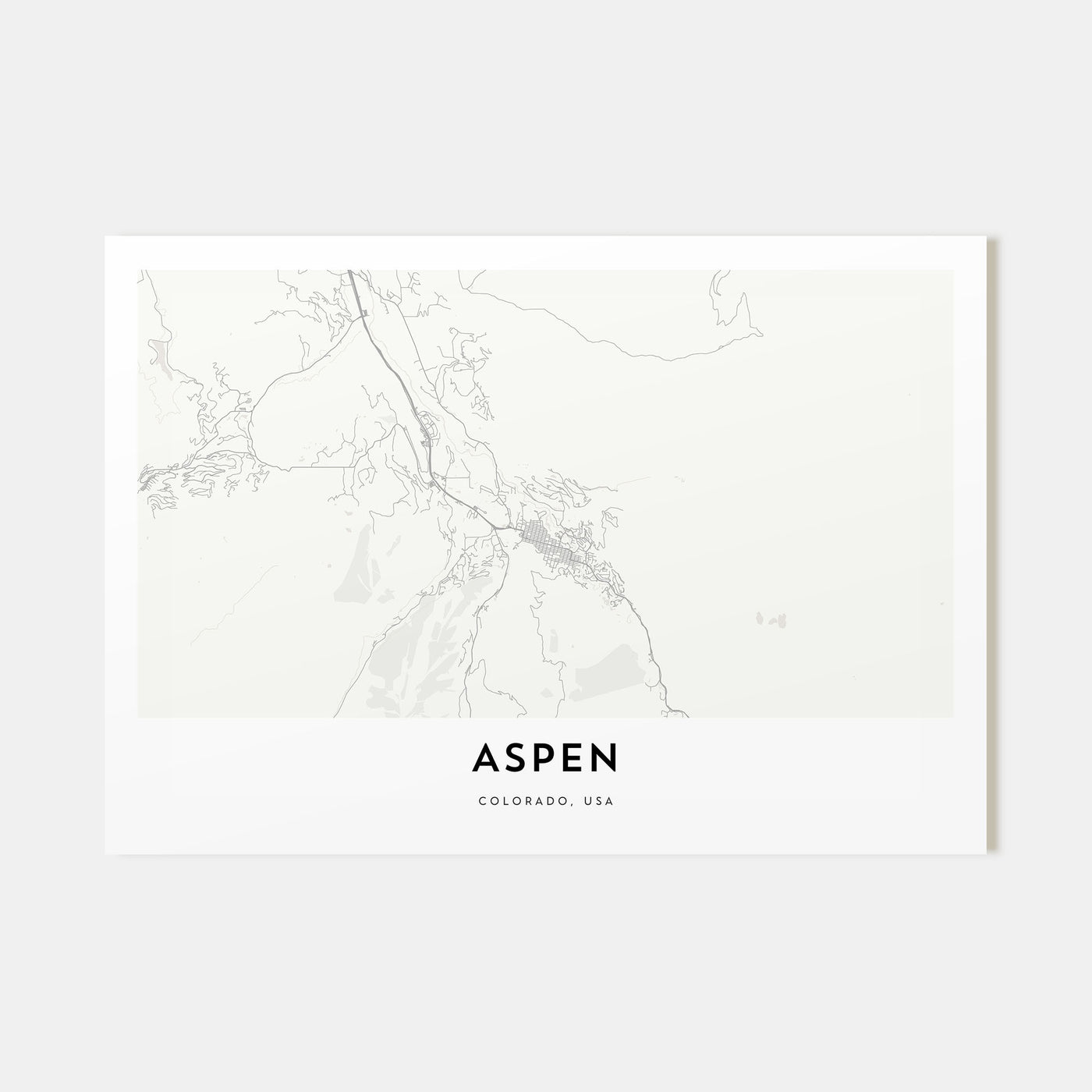 Aspen Map Landscape Poster