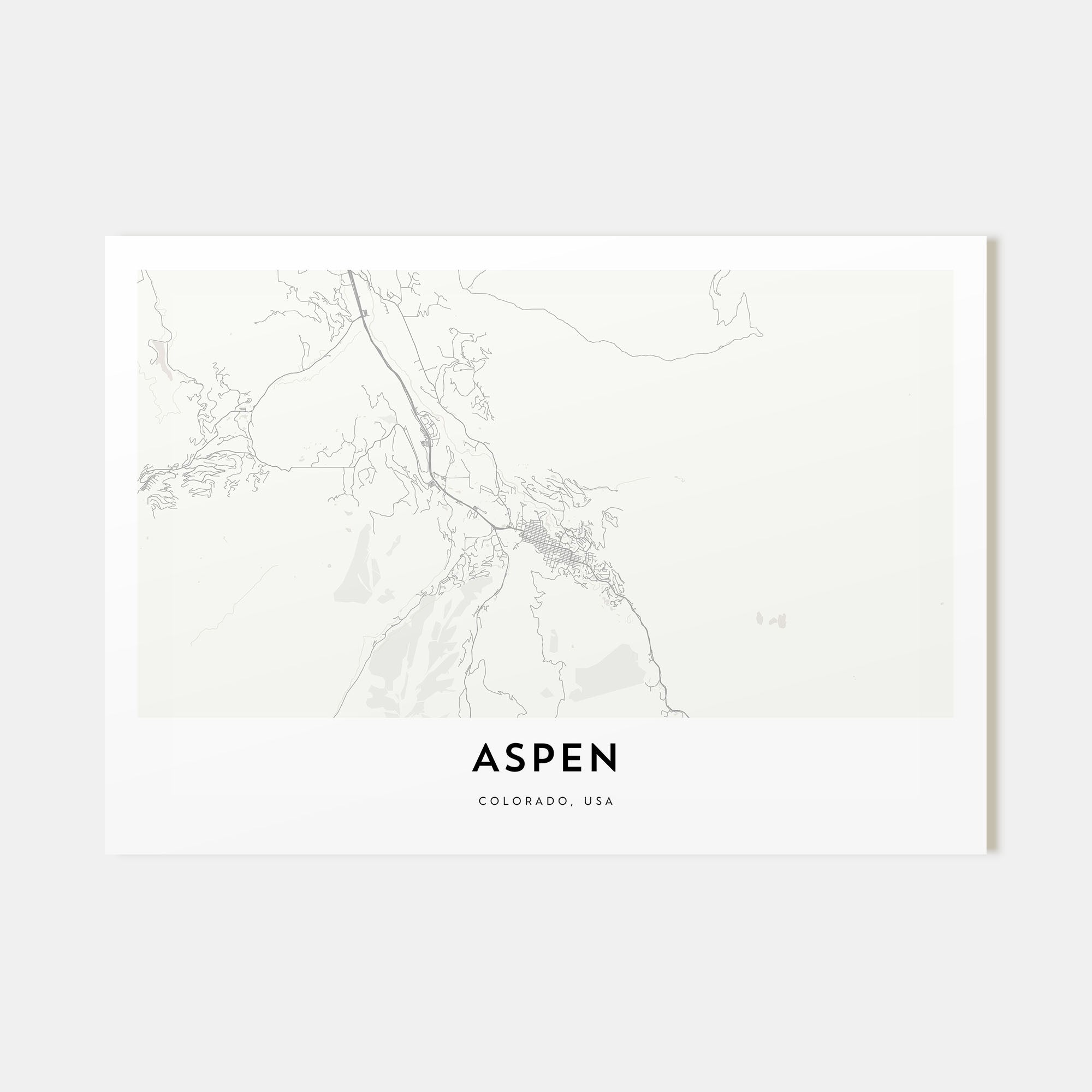 Aspen Map Landscape Poster