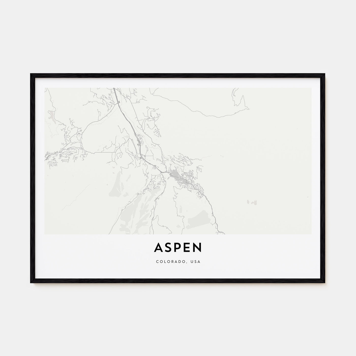 Aspen Map Landscape Poster