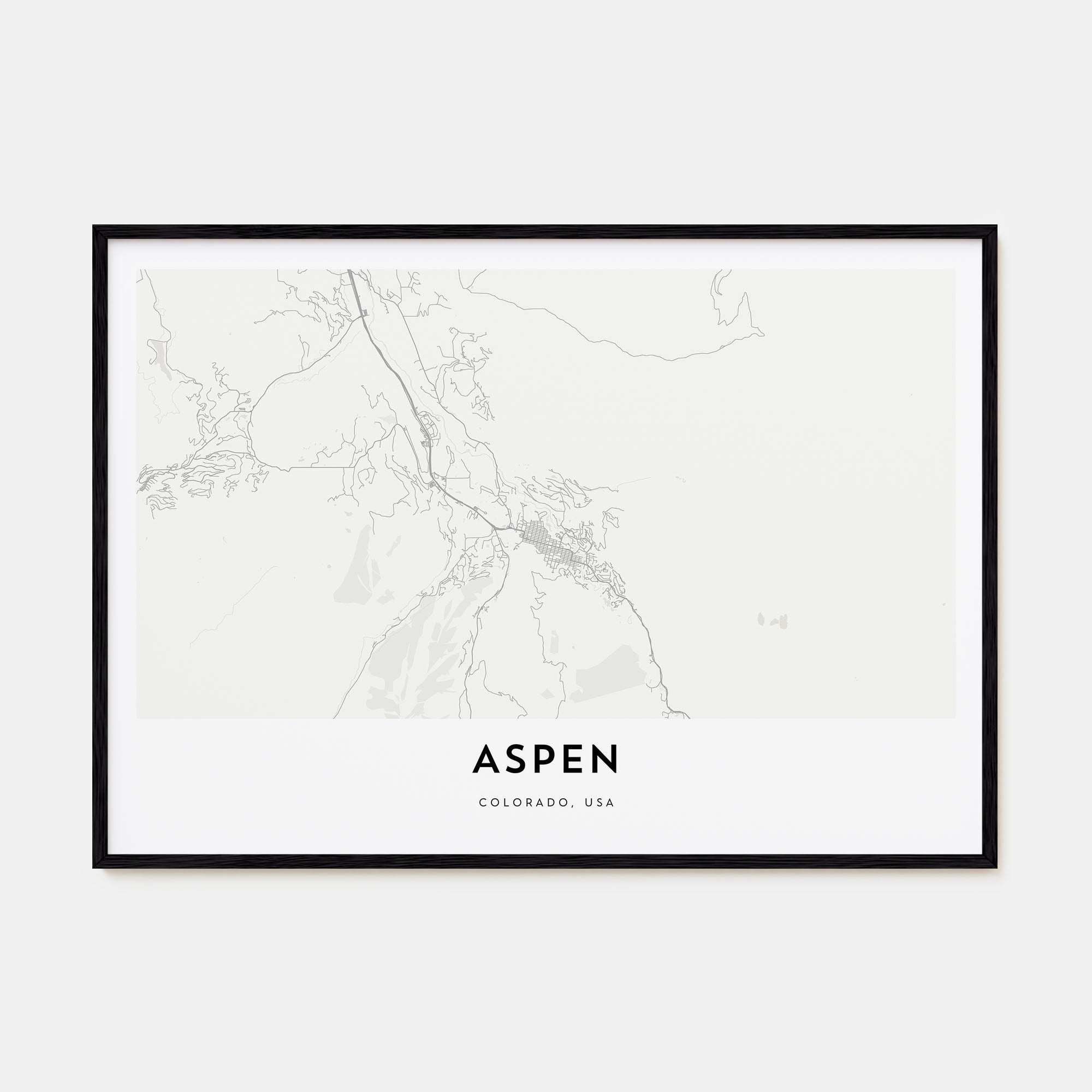 Aspen Map Landscape Poster