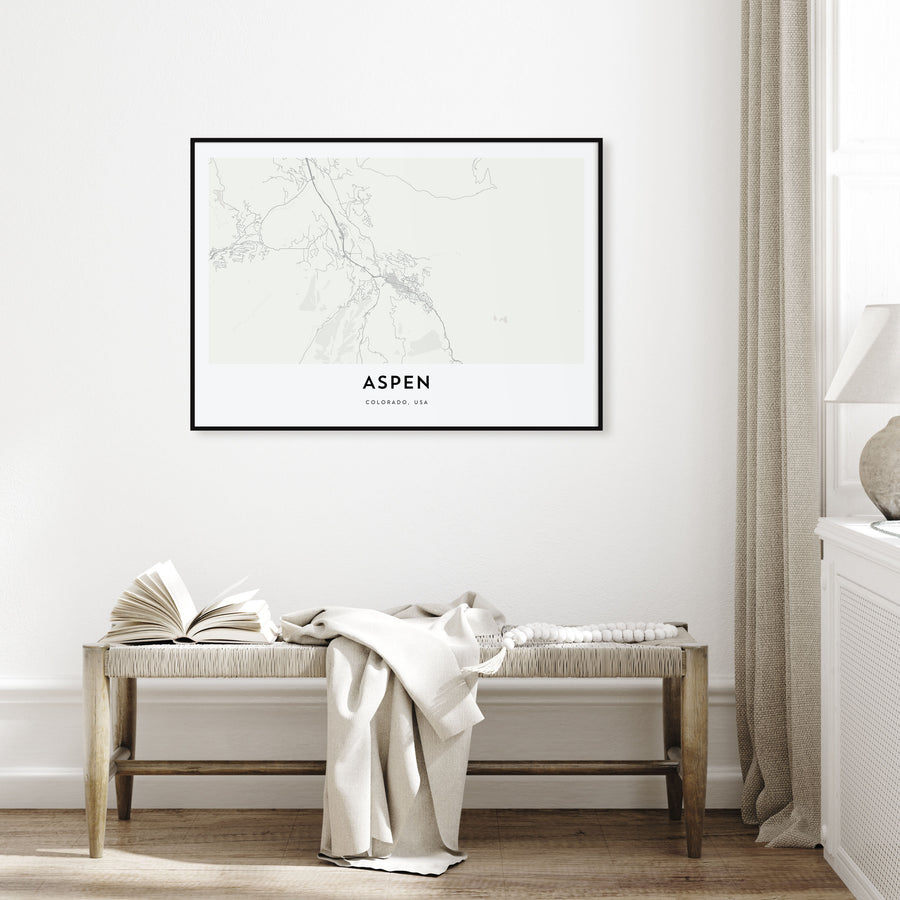 Aspen Map Landscape Poster